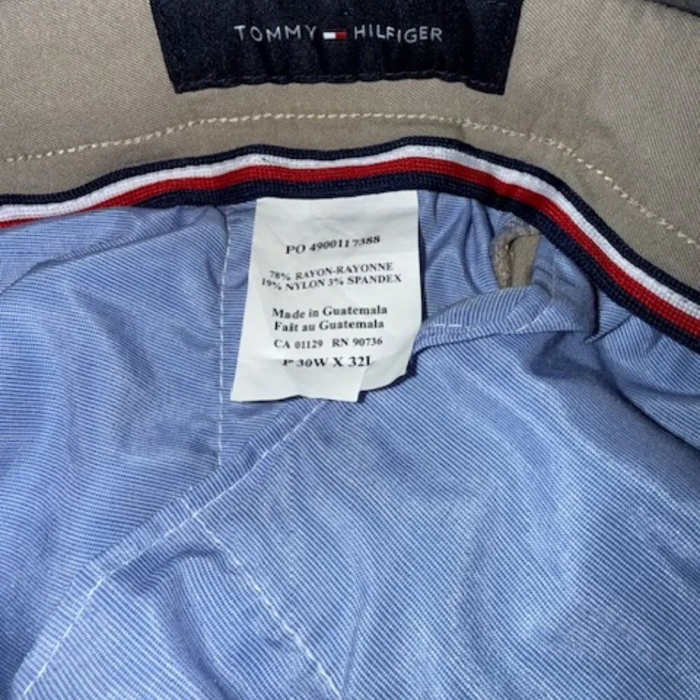 Tommy Hilfiger Men’s Modern TH Flex Stretch Performance Pants Beige Khaki 30W